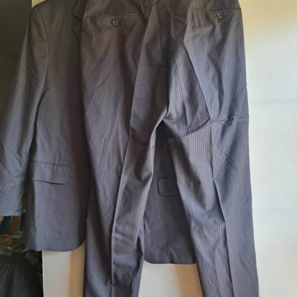 Gray striped suit